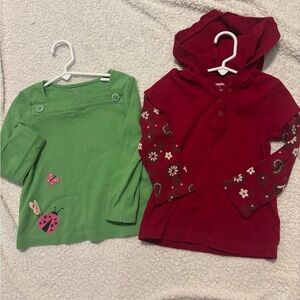 Gymboree Green and Red Long Sleeve Kids Tops
